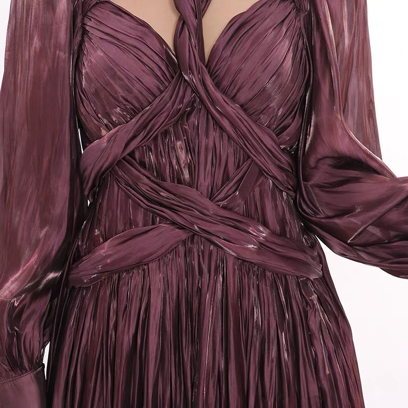 Vespera Pleated Maxi Dress