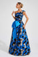 Blue Butterfly jacquard maxi dress