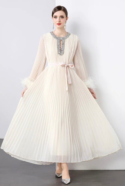 Regal Pleats crystal Gown