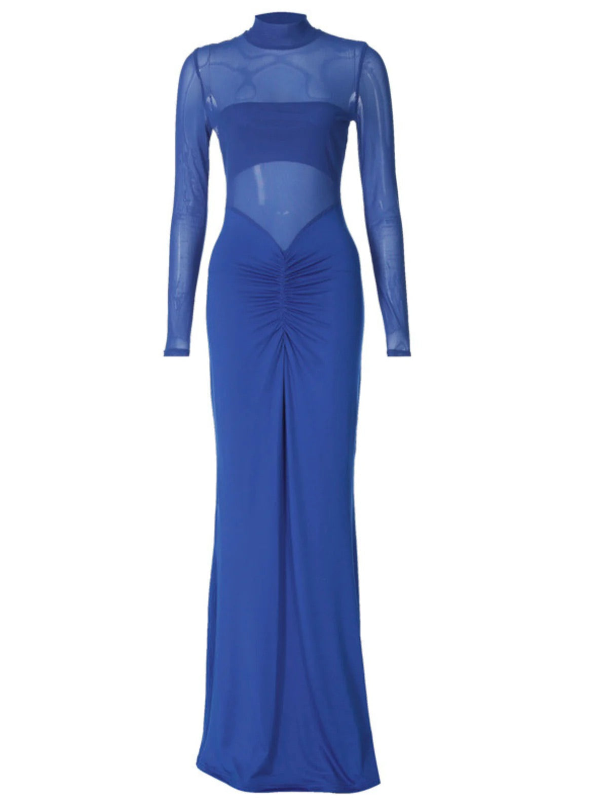 Deni blue mesh maxi dress