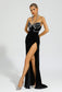 Diamond black halterneck maxi dress