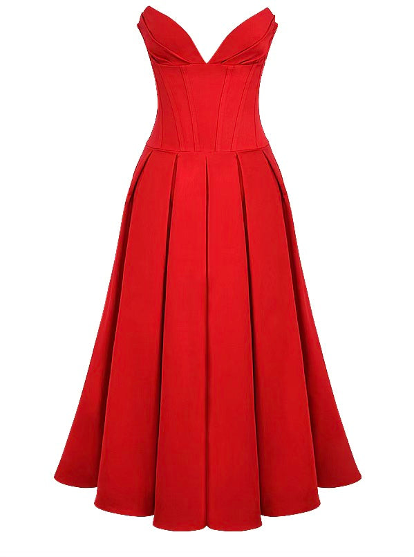 Lady strapless midi dress