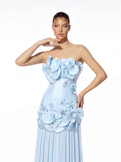 Celeste Bloom Strapless Gown