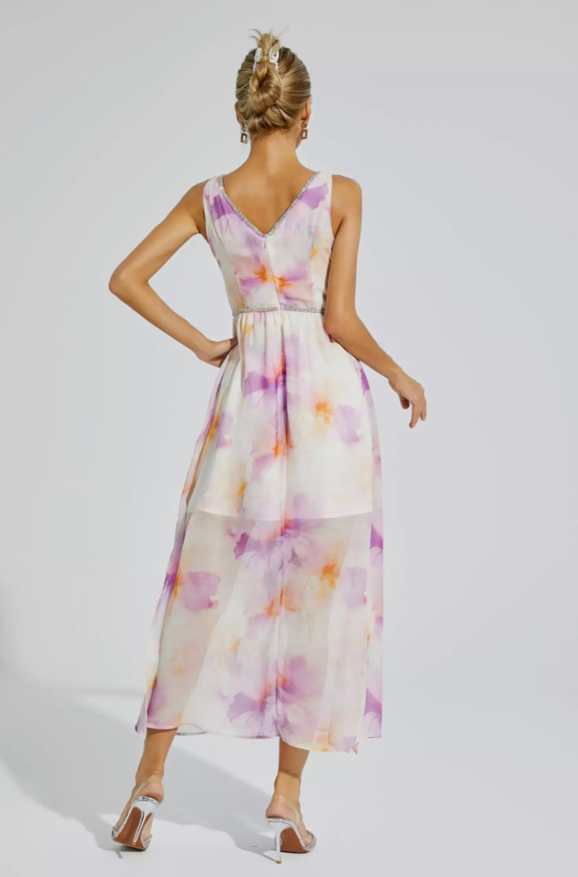 Tyler purple diamond midi dress