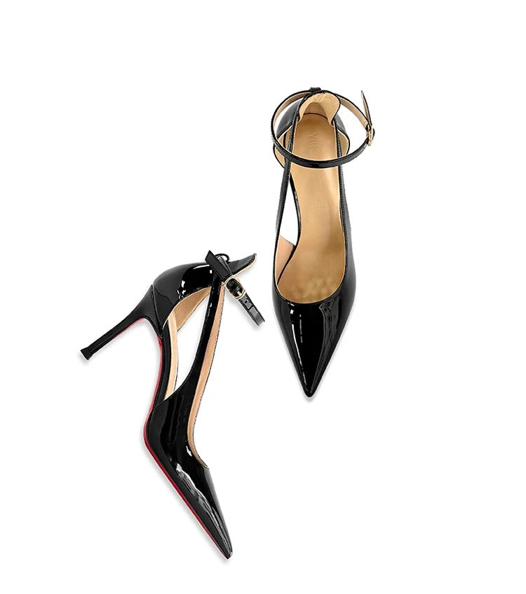 Scarlet Black Ankle Strap Heels