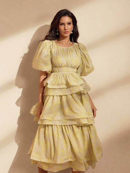 Camille Tiered Ruffle Puff Dress Set