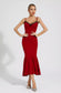 Annika red midi dress