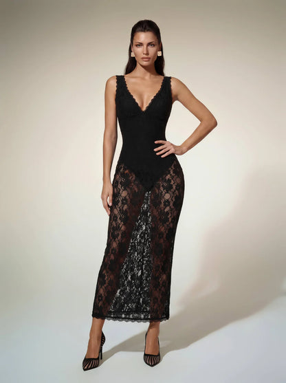 Aveline Lace Column Dress