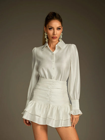 Parisienne Tiered Blouse & Skirt Set