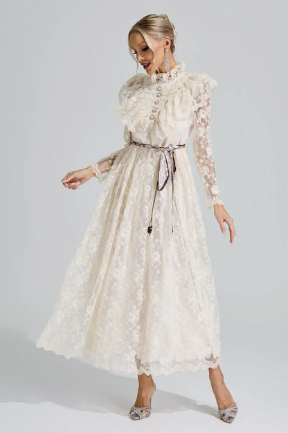 Rosalie Ruffle Lace Maxi Dress