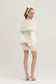 Mel fur white blazer/skirt set