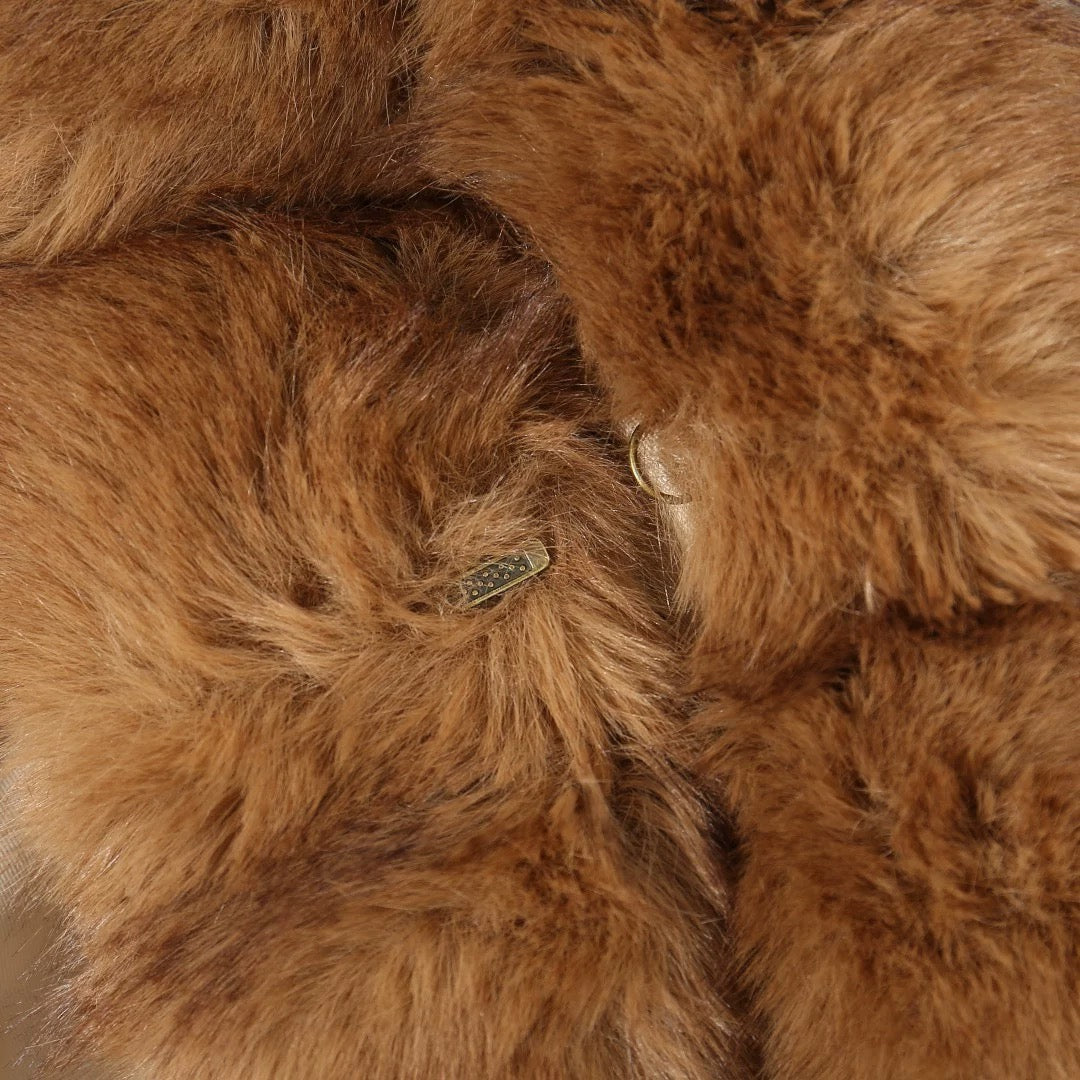 Dominique Faux Fur Balloon Hem Coat