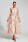 Pink mesh floral maxi dress (Preorder)