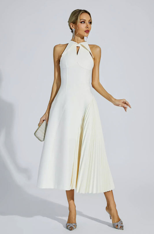 Cynthia cream midi dress