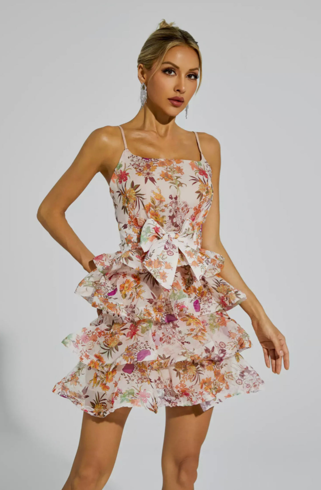 Irma floral ruffle mini dress