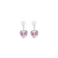 Pink heart pendant earrings