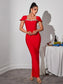 Crystal red bandage maxi dress