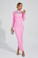 Elsa rhinestone pink maxi dress