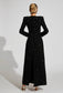 Black diamond long sleeves maxi dress