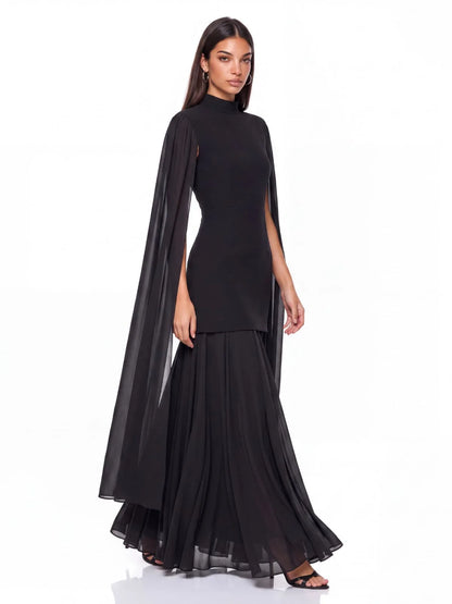 Vesper Cape Sleeve Maxi Dress