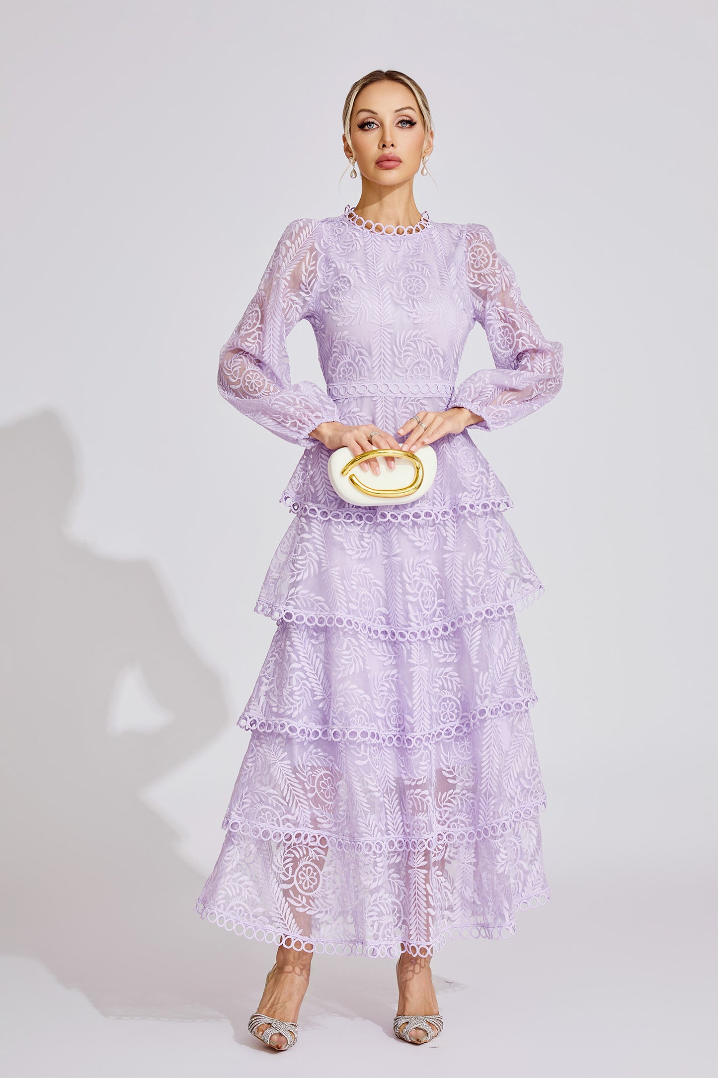 Élise Tiered Lace Maxi Dress