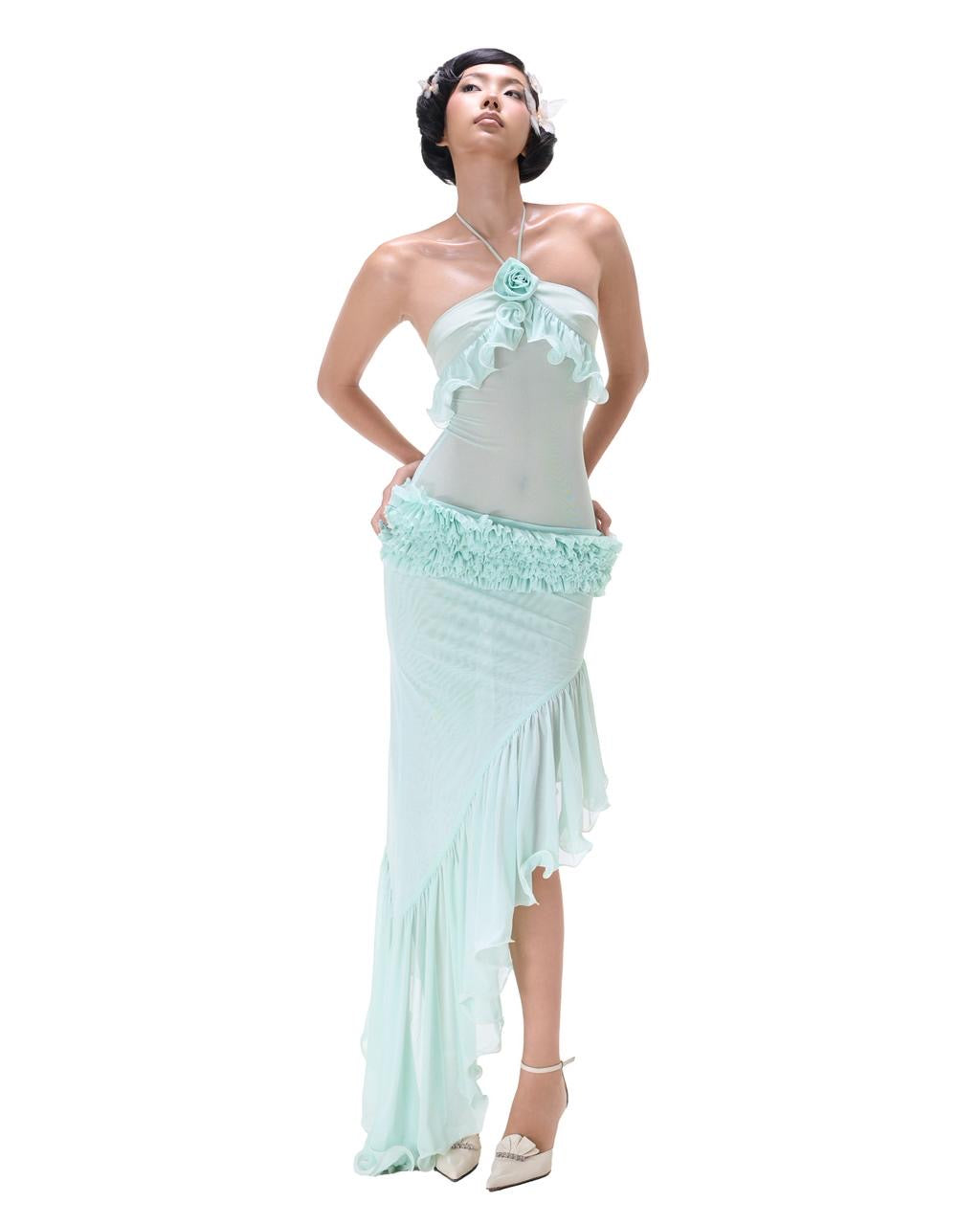 Mari flower maxi dress