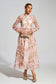 Pink mesh floral maxi dress (Preorder)