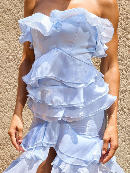 Cindy Ruffle High-Low Dress
