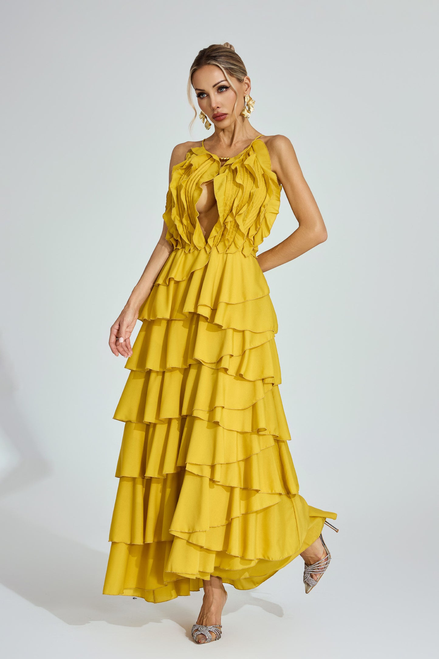 Solène Ruffle Tiered Maxi Dress