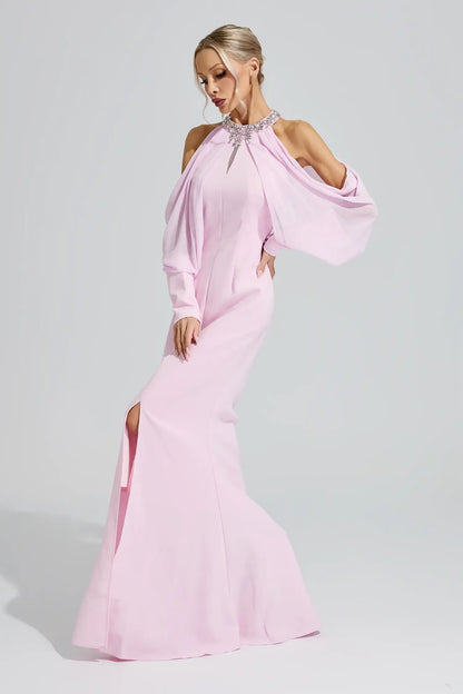 Seraphina Crystal Cold-Shoulder Gown