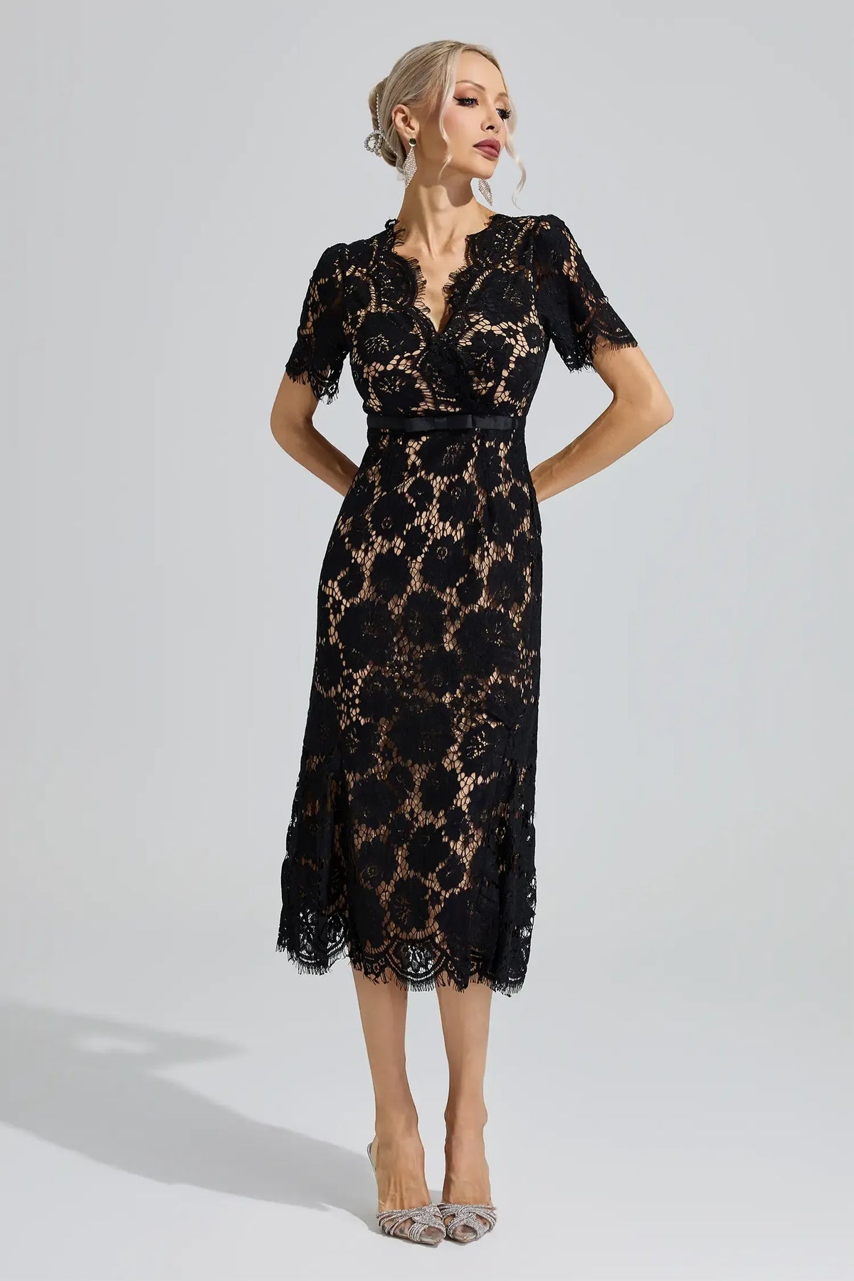 Selene Lace Midi Dress