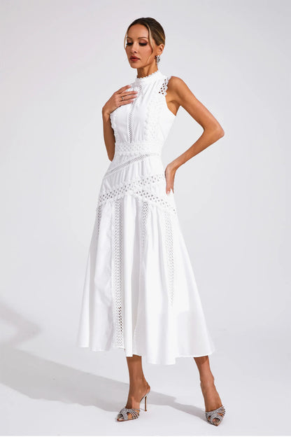Sleeveless white maxi dress