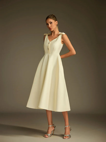 Colette Satin Fit & Flare Midi Dress