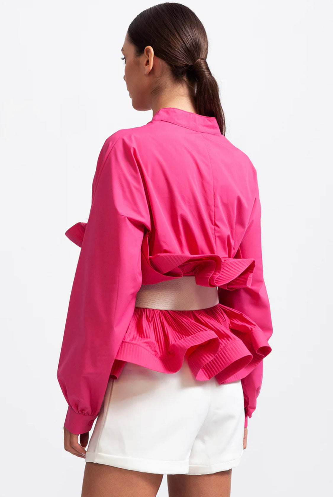 Avril ruffle shirt with belt