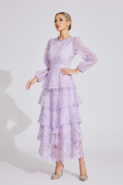 Élise Tiered Lace Maxi Dress