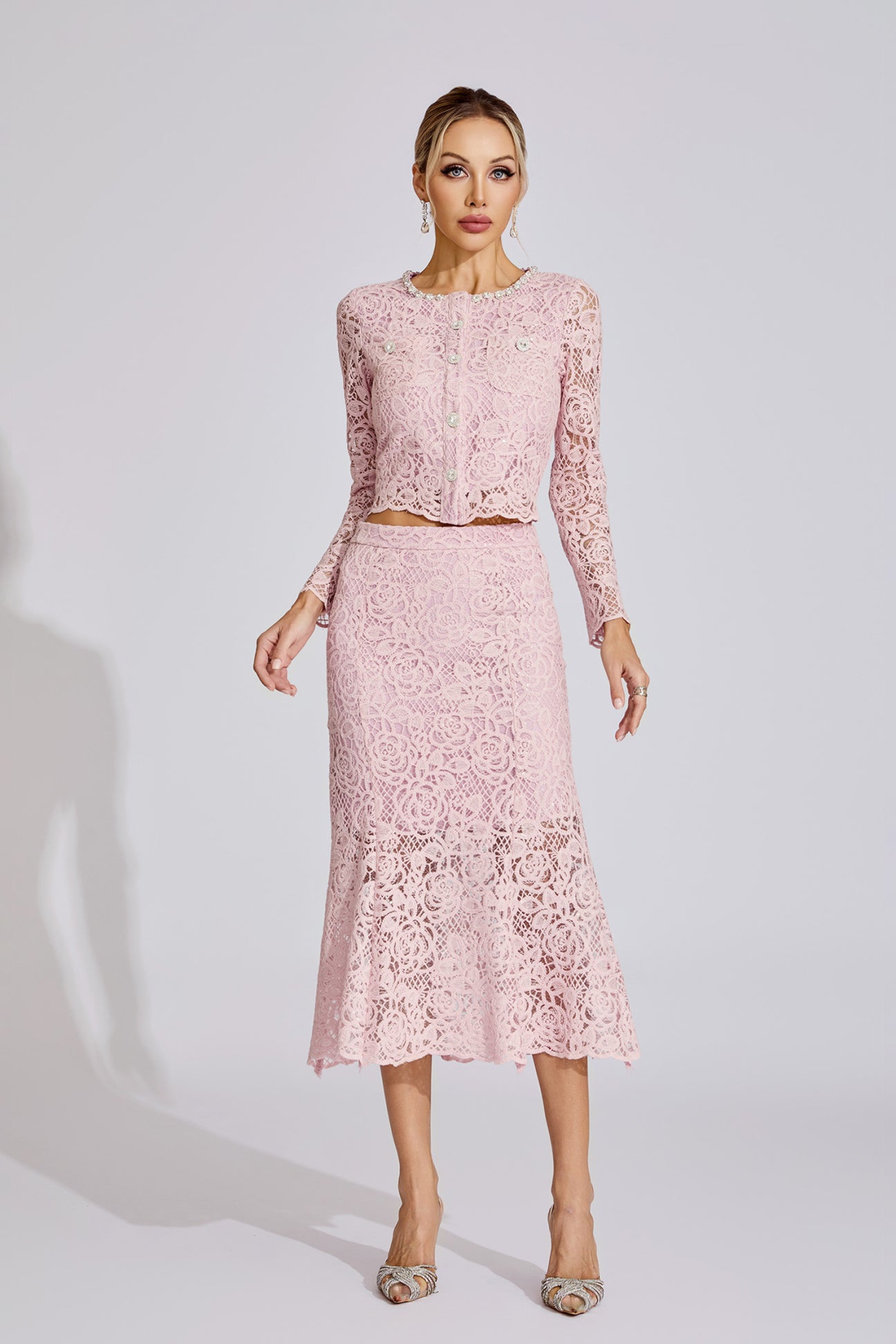 Élodie Rose Lace Two-Piece Set