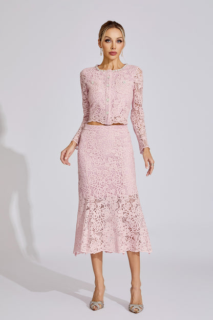 Élodie Rose Lace Two-Piece Set