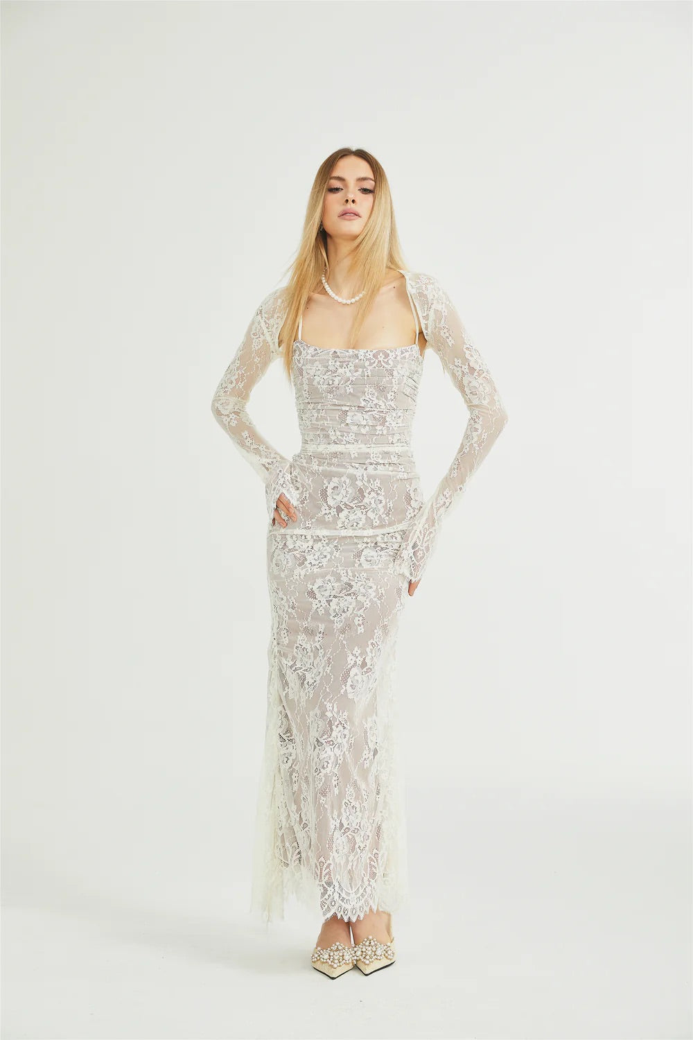 White Lace maxi dress