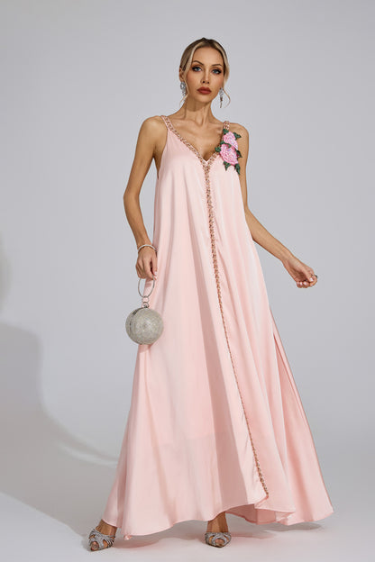 Aurélia Floral-Embellished Flow Dress