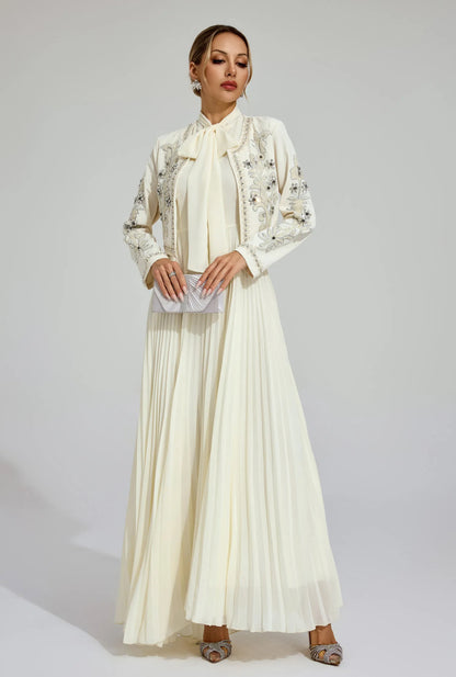 Colette Embroidered Pleat Set