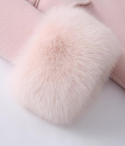 Amélie Embellished Wool-Fox Fur Coat