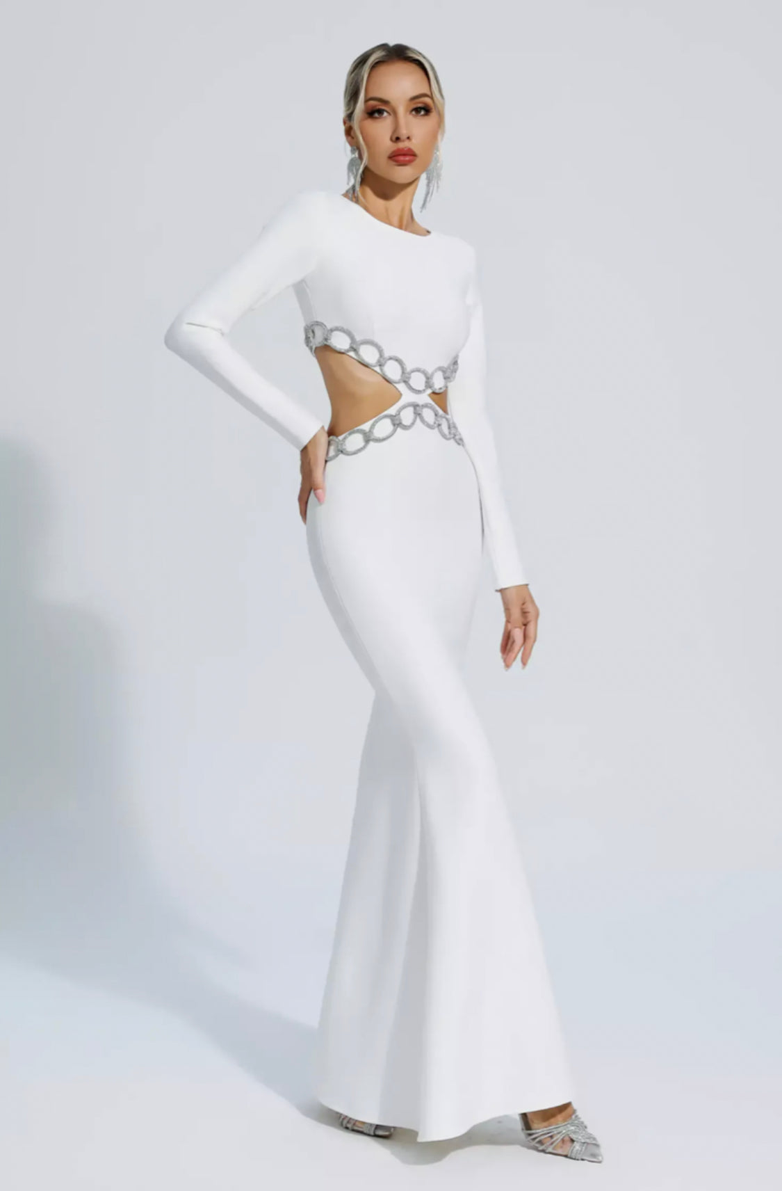 Janelle white cutout maxi dress