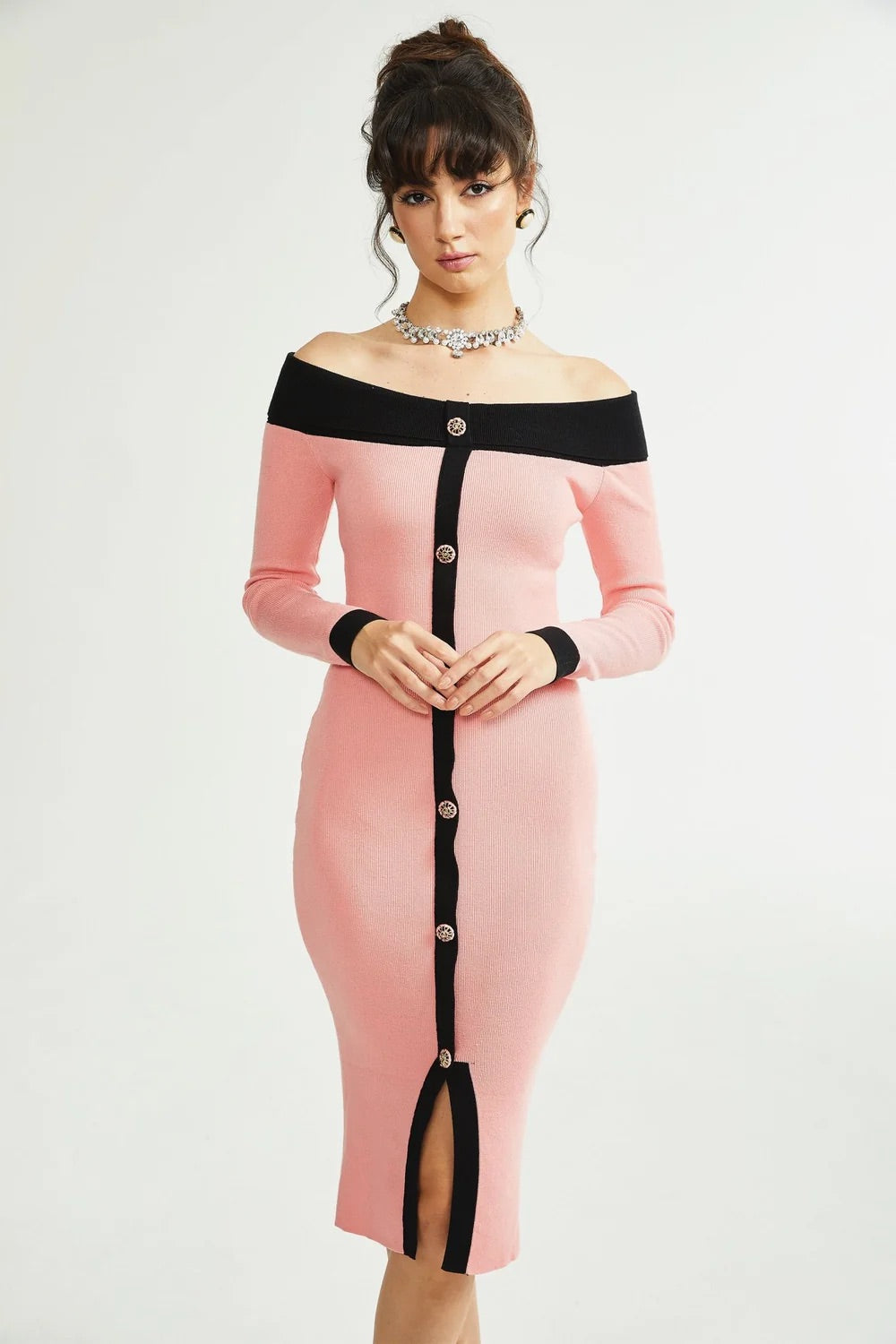 Angèle off shoulder midi dress