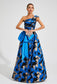 Blue Butterfly jacquard maxi dress