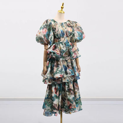 Camille Tiered Puff Dress Set
