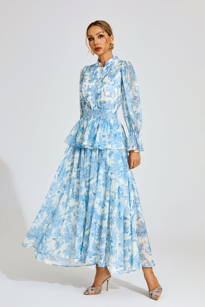 Celeste Peony Belted Maxi Dress