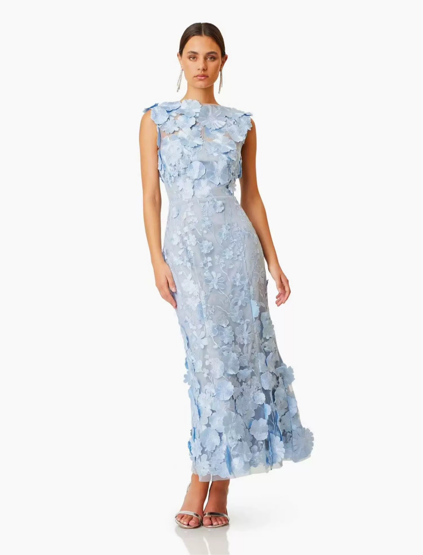 Fleur de Ciel blue Midi Dress