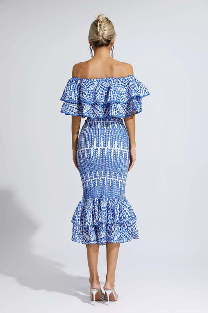 Winnie off shoulder ruffle skirt set