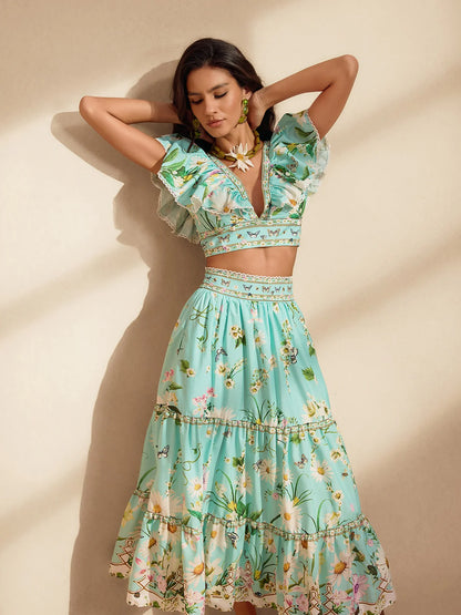 Mariposa Floral Ruffle Set
