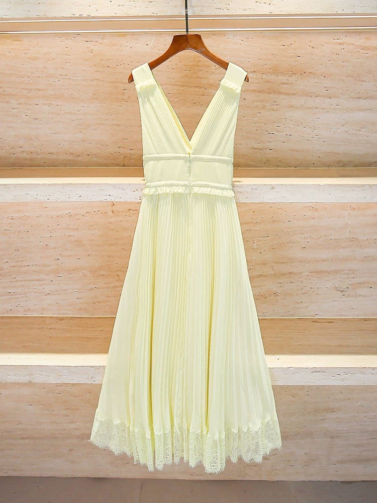 Soleil Pleated Midi Dress